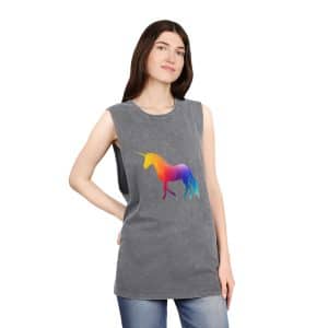 Magic Unicorn Unisex Stonewash Tank Top