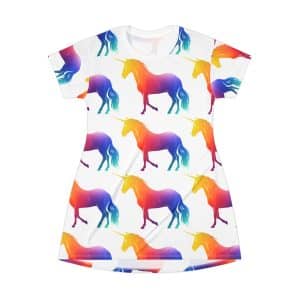 Magic Unicorn T-Shirt Dress (AOP)