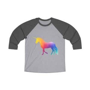 Magic Unicorn Unisex Tri-Blend 34 Raglan Tee