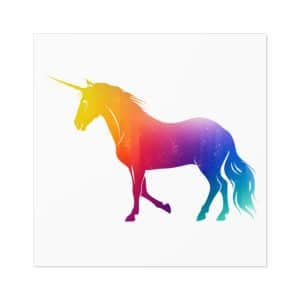 Magic Unicorn Square Stickers, IndoorOutdoor