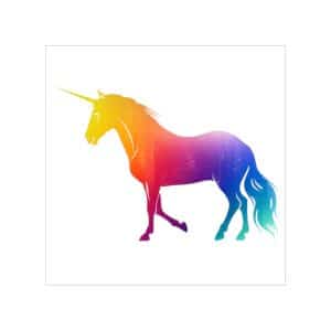 Magic Unicorn Transparent Outdoor Stickers, Square, 1pc