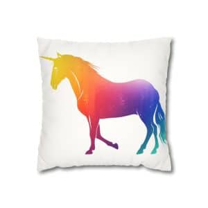 Magic Unicorn Faux Suede Square Pillowcase