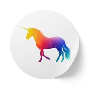 Magic Unicorn Round Sticker Label Rolls