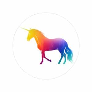 Magic Unicorn Transparent Outdoor Stickers, Round, 1pcs