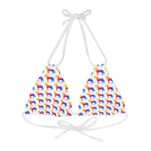 Magic Unicorn Strappy Triangle Bikini Top (AOP)