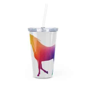 Magic Unicorn Plastic Tumbler with Straw