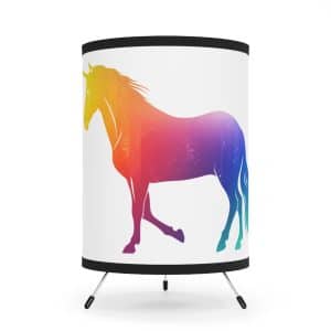 Magic Unicorn Tripod Lamp with High-Res Printed Shade, USCA plug