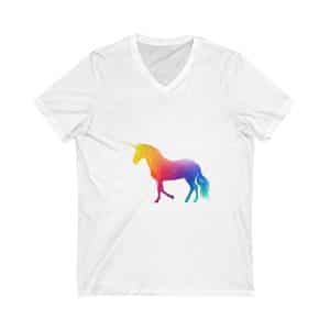 Magic Unicorn Unisex Jersey Short Sleeve V-Neck Tee