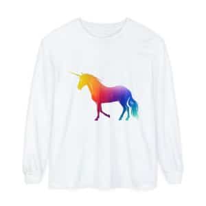 Magic Unicorn Unisex Garment-dyed Long Sleeve T-Shirt