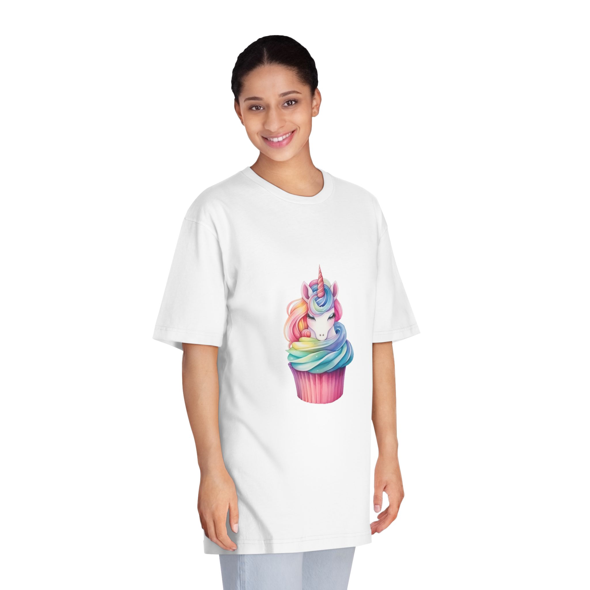 There Is Cupcake With Unicorn Face Top It Generative Ai Unisex Classic Crewneck T Shirt - Image 3