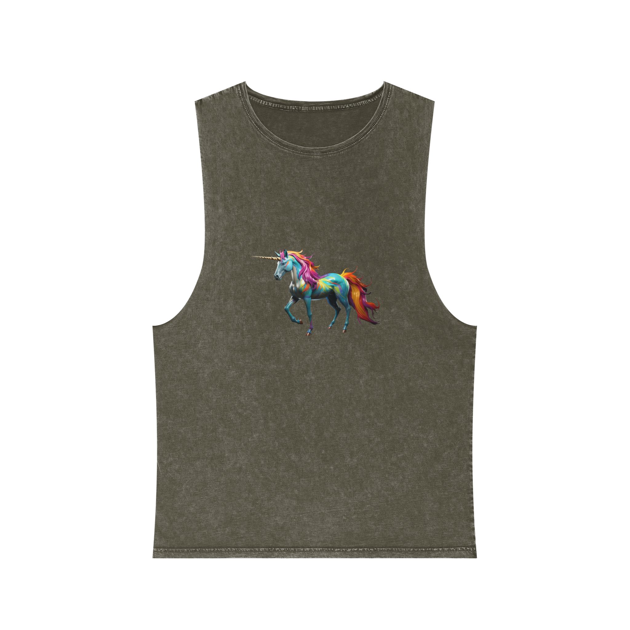 Mythical Unicorn With Oil Spill Colors Fotor Bg Remover 2023110415173 Unisex Stonewash Tank Top - Image 5