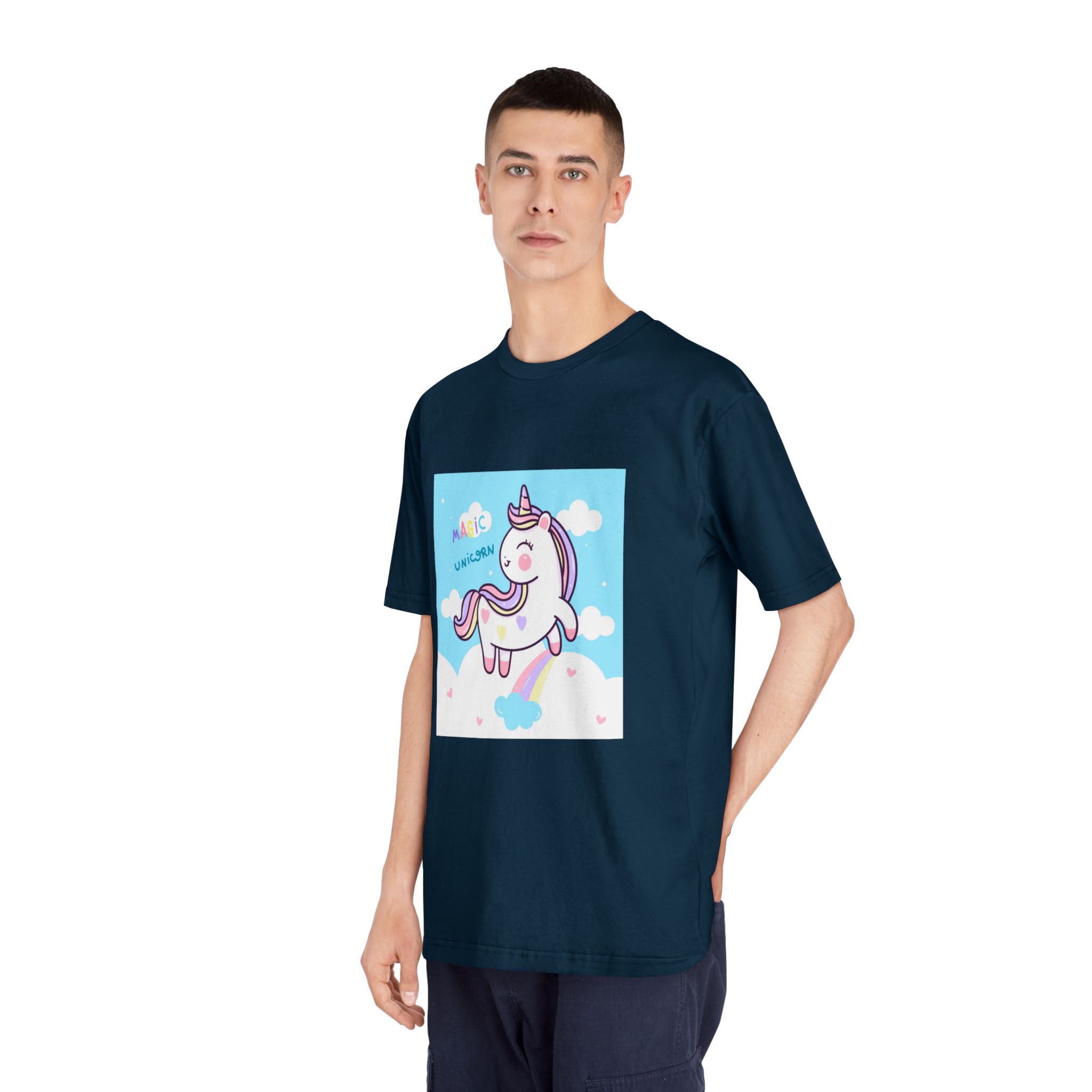 Unicorn Fly With Rainbow Kawaii Animal Unisex Classic Crewneck T Shirt - Image 20