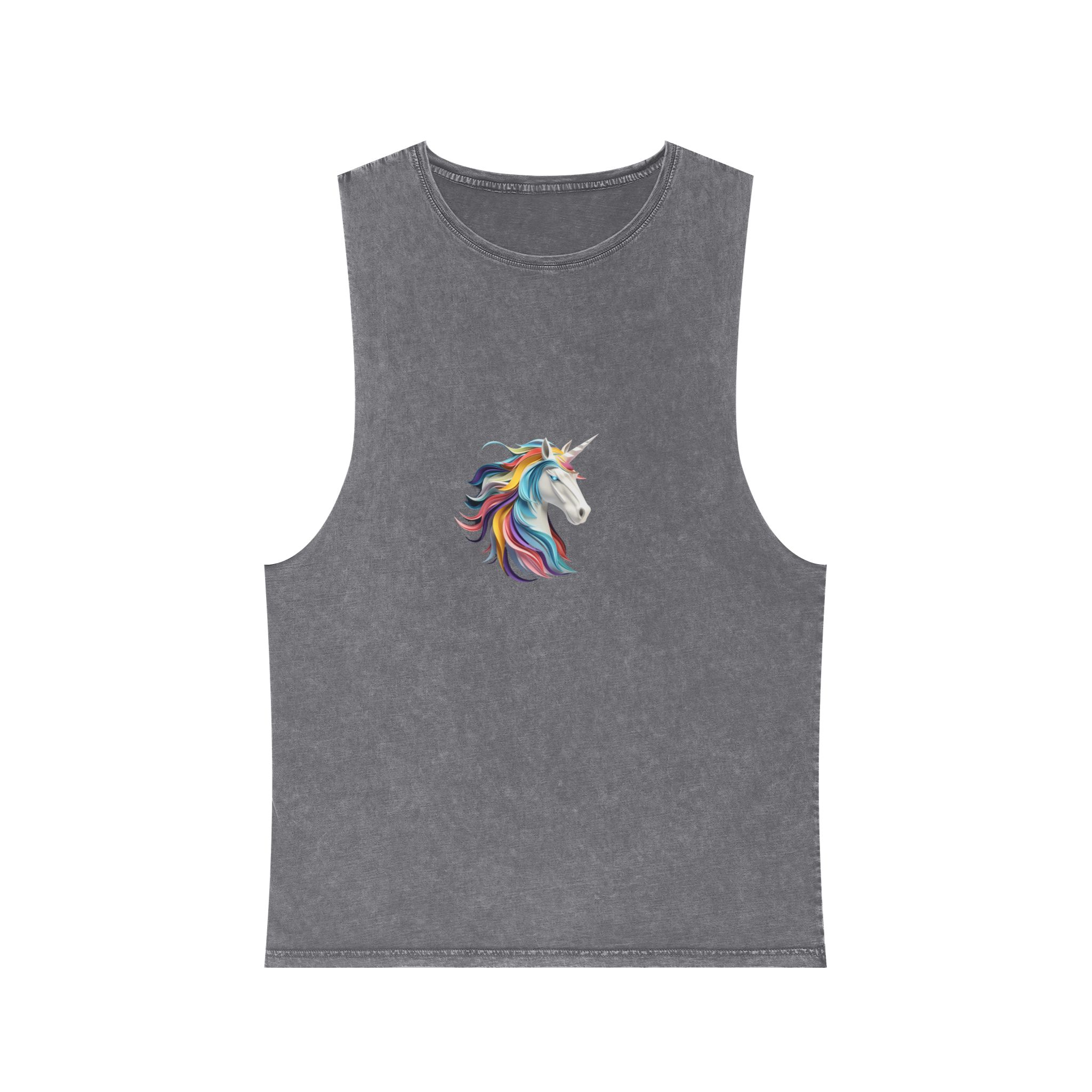 Mythical Unicorn Paper Style Fotor Bg Remover 202311048948 Unisex Stonewash Tank Top - Image 9