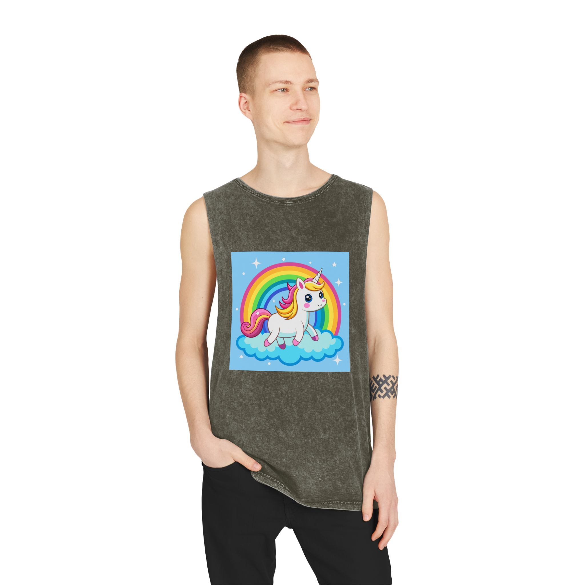 Unicorn Copia 3 Unisex Stonewash Tank Top - Image 7