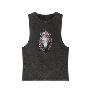 Colorful 3d Unicorn With Colorful Mane (2) Unisex Stonewash Tank Top