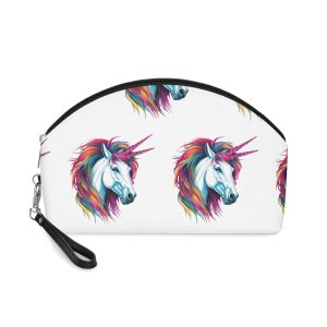 Close Up Unicorns Head With Colorful Mane Generative Ai Copy Makeup Bag