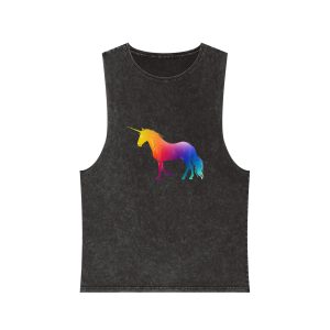 Magic Unicorn Unisex Stonewash Tank Top