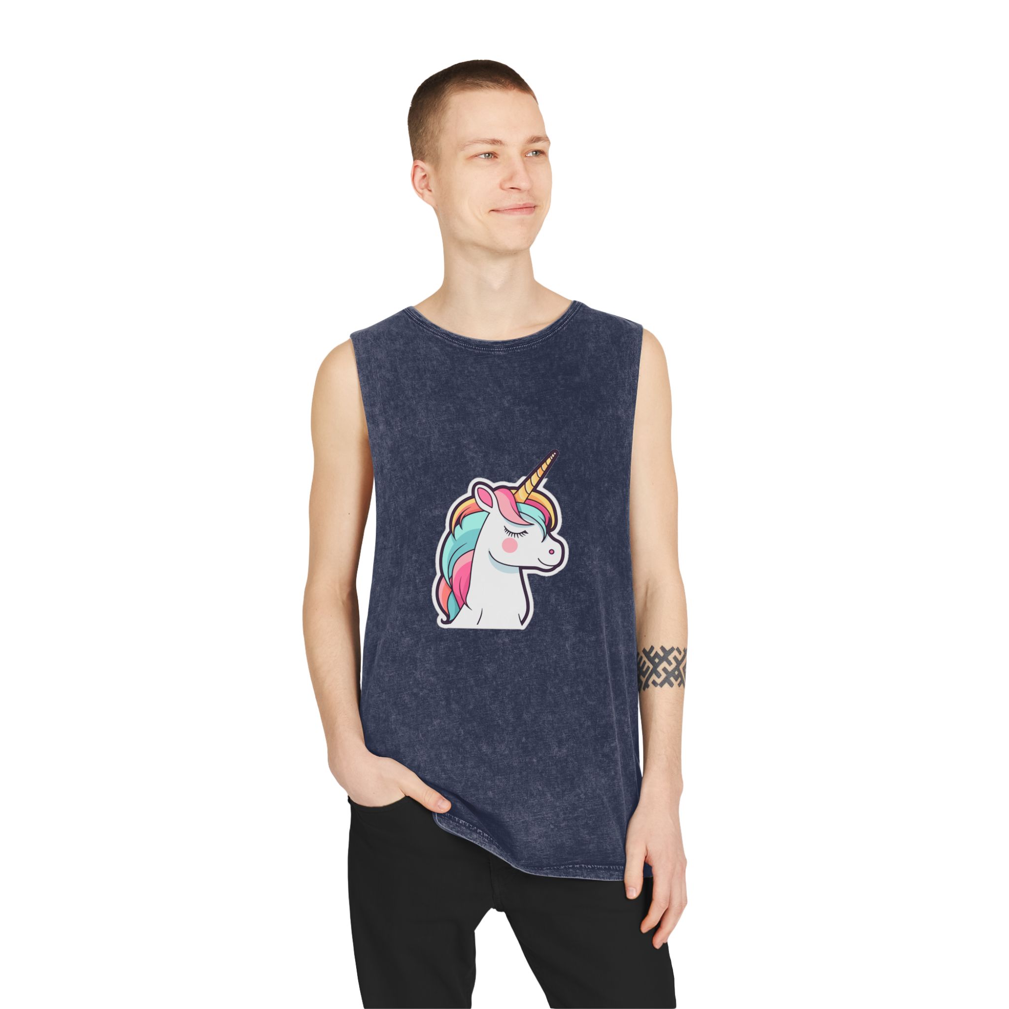 Unicorn Copy Unisex Stonewash Tank Top - Image 15
