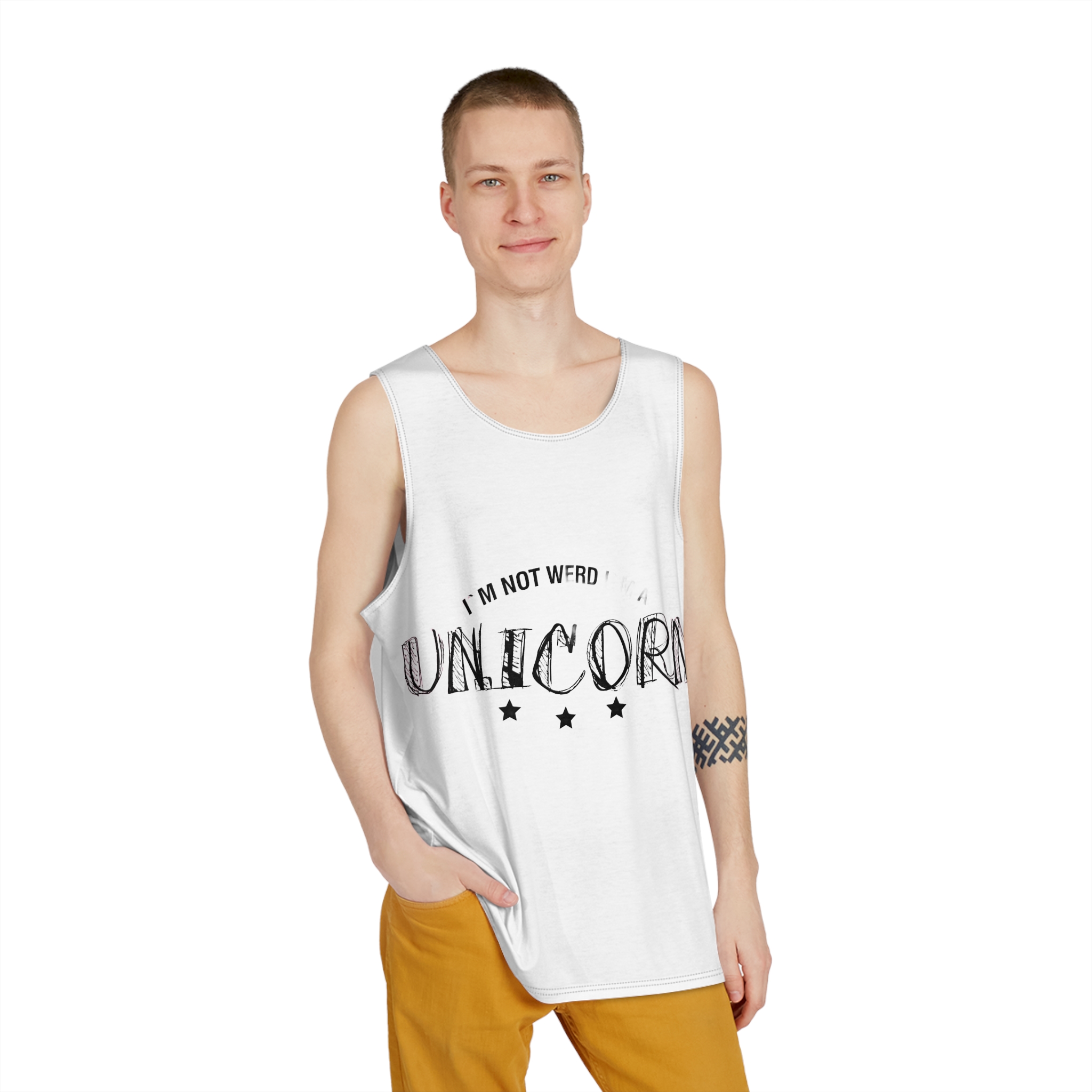 I Am Not Werd I Am An Unicorn Mens Tank Aop - Image 3