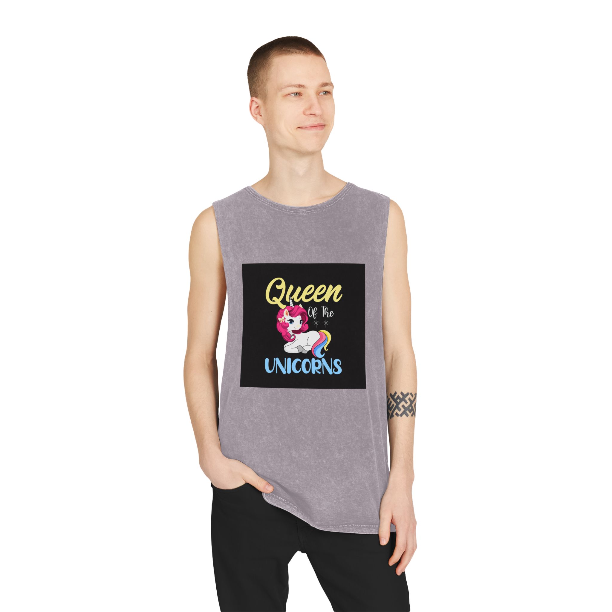 Unicorn 19 Unisex Stonewash Tank Top - Image 19