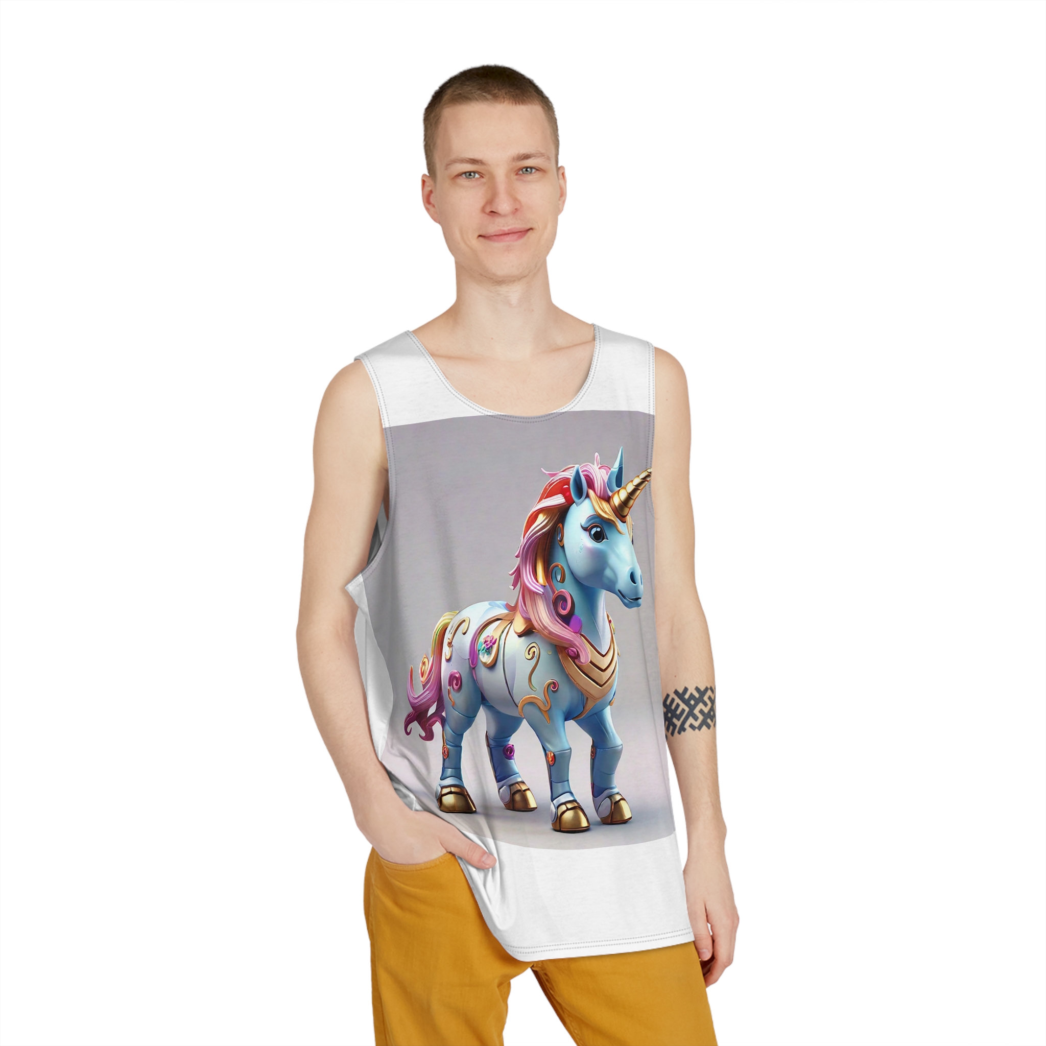 Animated Unicorn Children Generated By Ai (1) Mens Tank Aop - Image 3