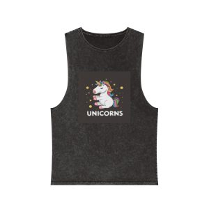 Cute Unicorn Illustration T Shirt Design Unicorn Vector Unicorn Princess Cartoon Vector Unisex Stonewash Tank Top