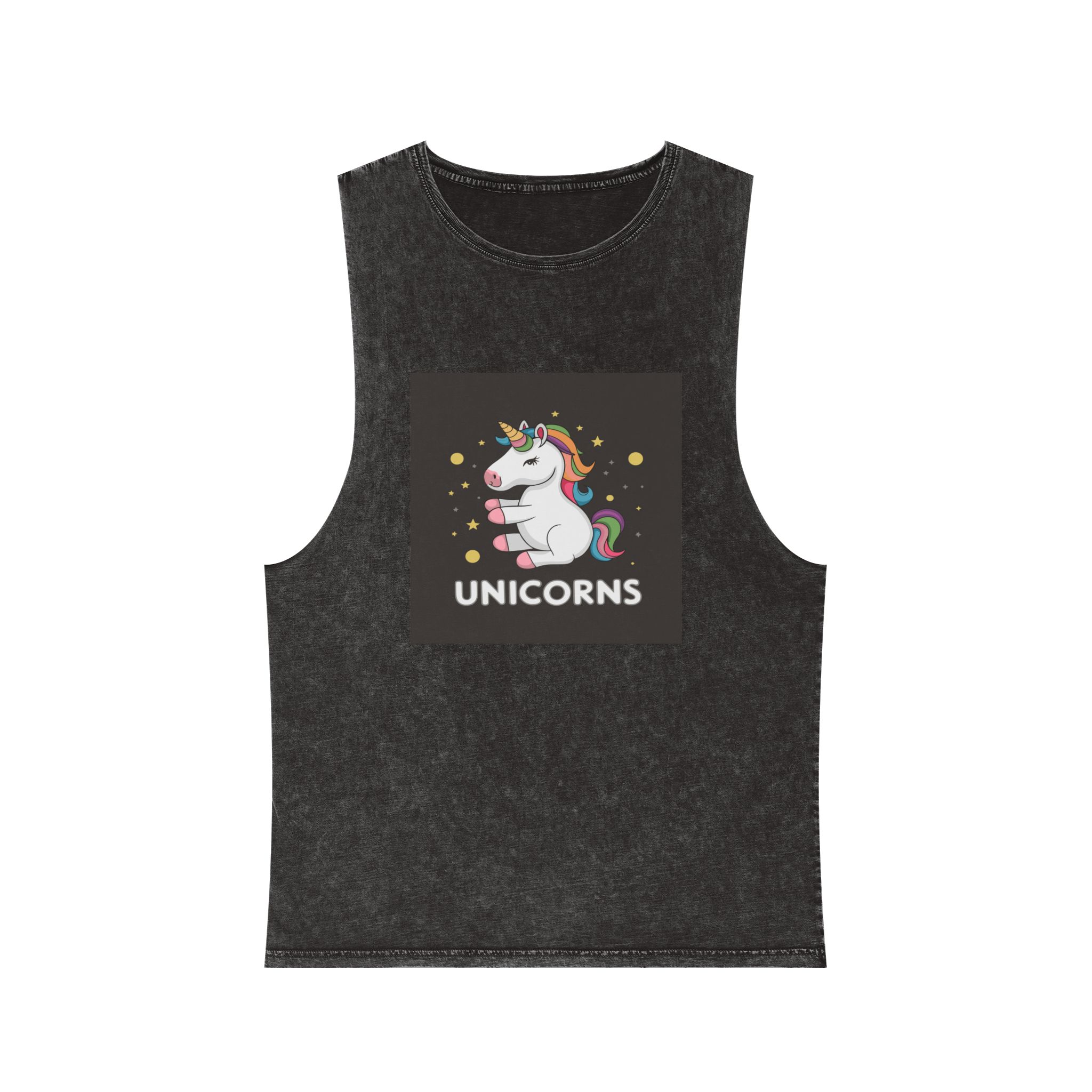 Cute Unicorn Illustration T Shirt Design Unicorn Vector Unicorn Princess Cartoon Vector Unisex Stonewash Tank Top