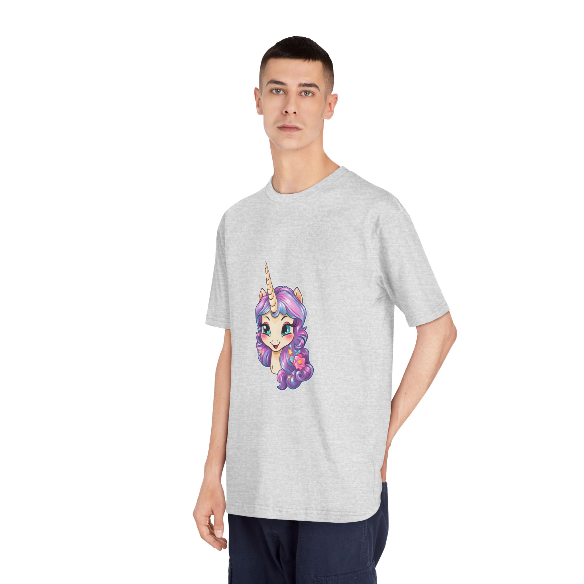 Cute Little Baby Unicorn With Rainbow Flowers Vector Illustration Set Generative Ai Unisex Classic Crewneck T Shirt - Image 16