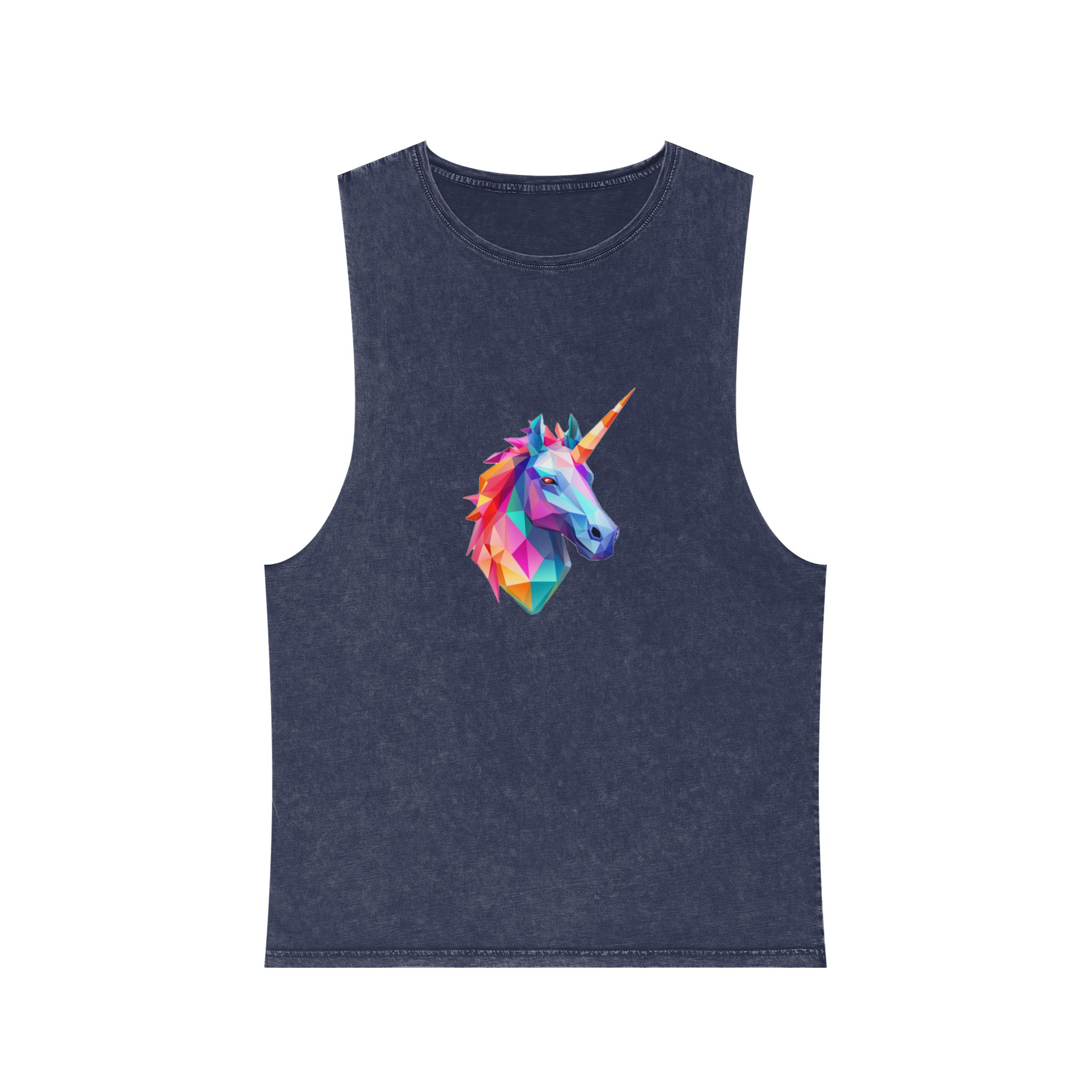 Mythical Unicorn With Poly Style (1) Unisex Stonewash Tank Top - Image 13