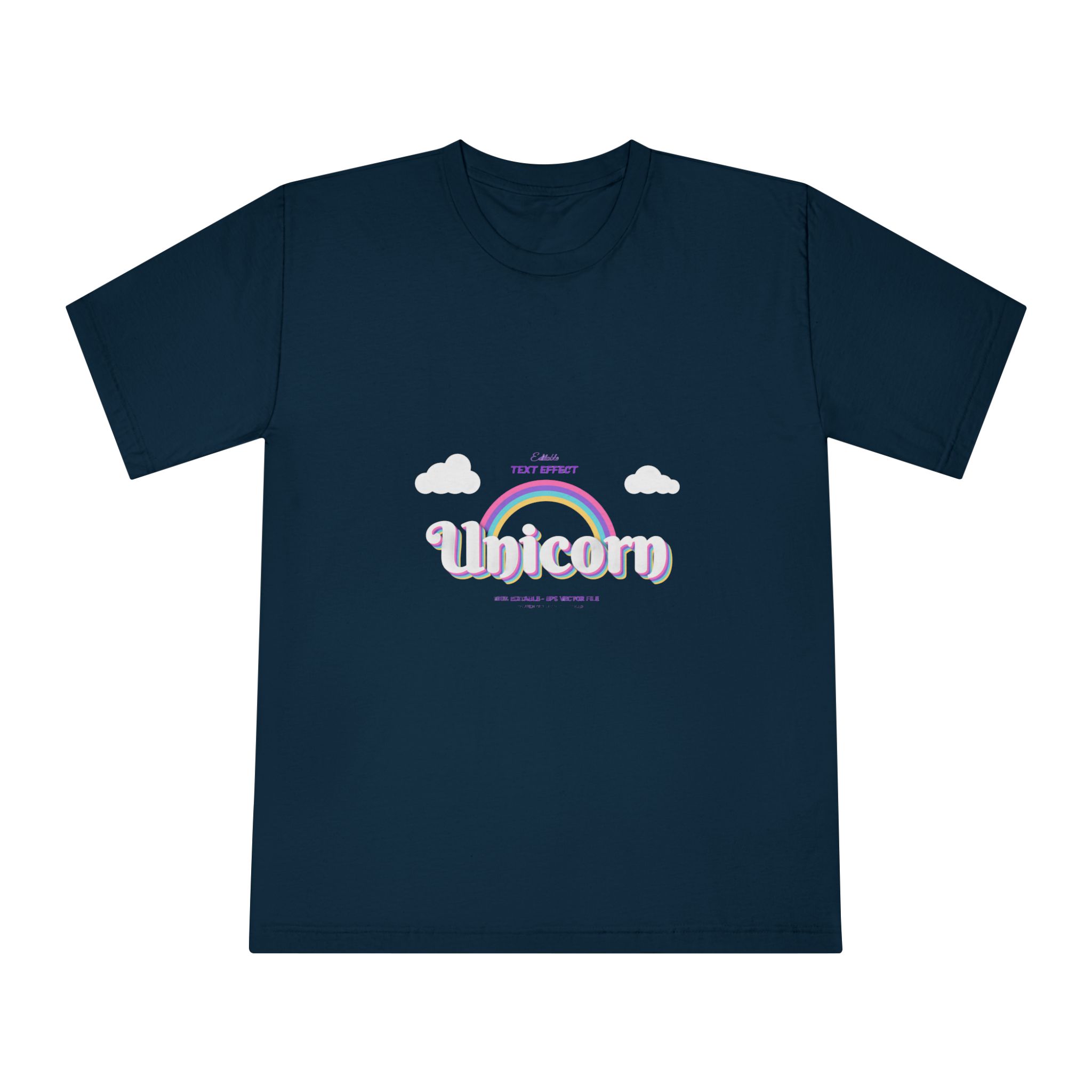 Cute Unicorn Editable Text Effect Unisex Classic Crewneck T Shirt - Image 17