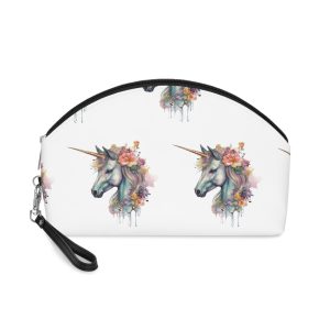 Unicorn With Flower Crown Its Head Makeup Bag