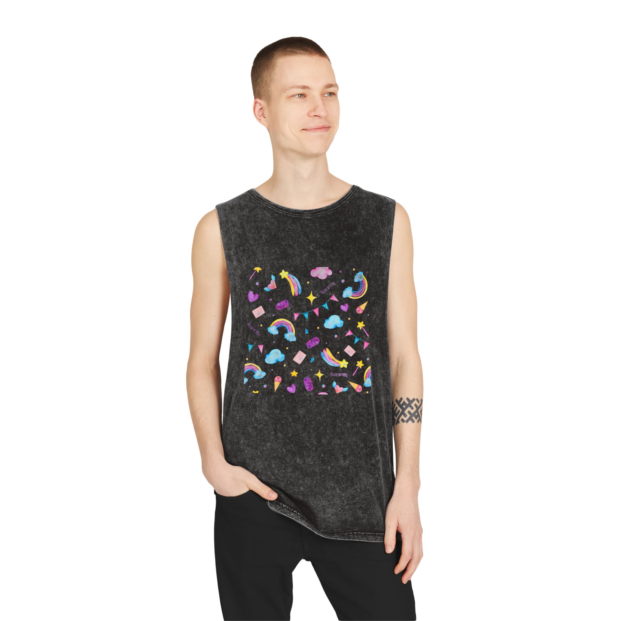 Unicorn V363 Unisex Stonewash Tank Top - Image 3