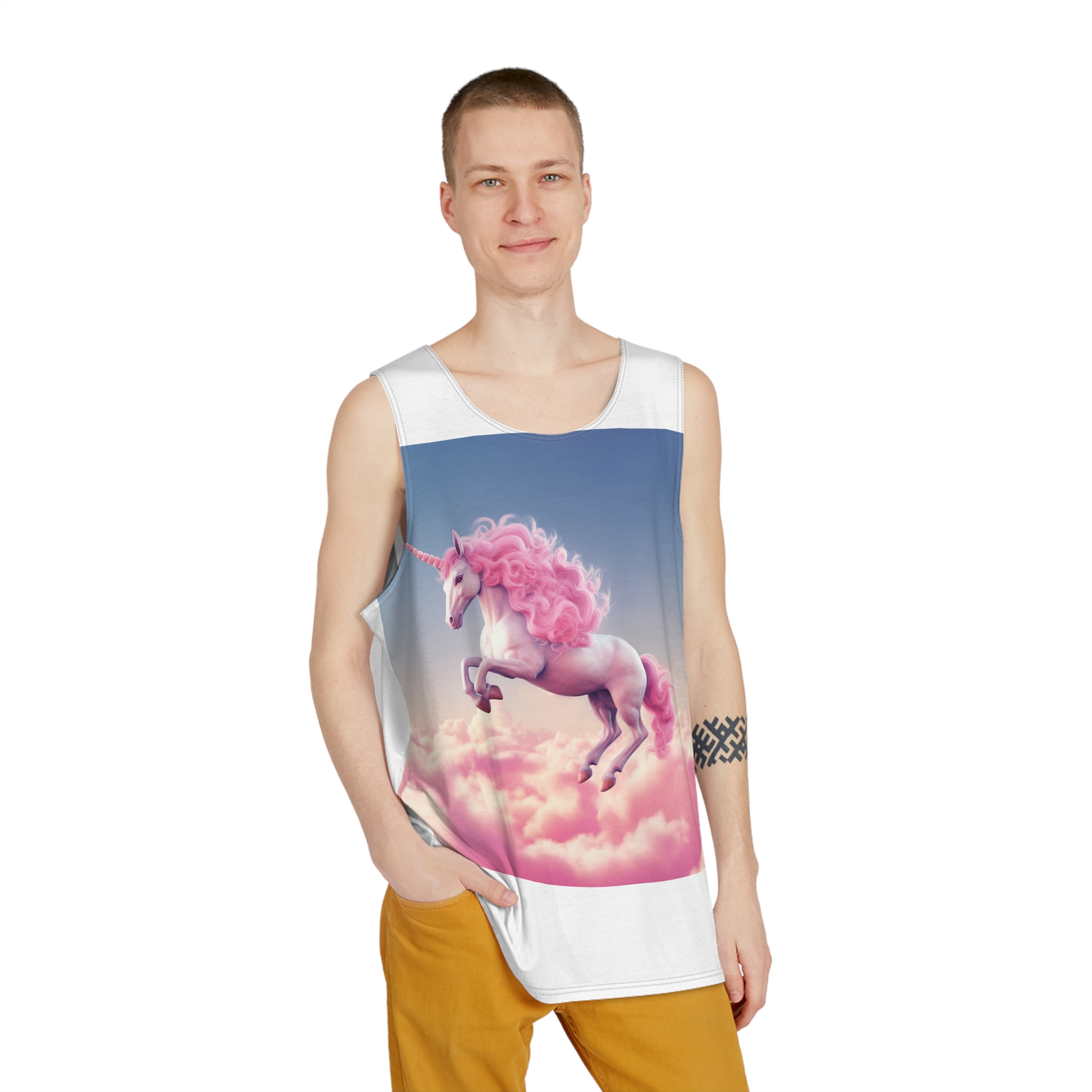 Magical Mythical Unicorn Creature 3 Mens Tank Aop - Image 3