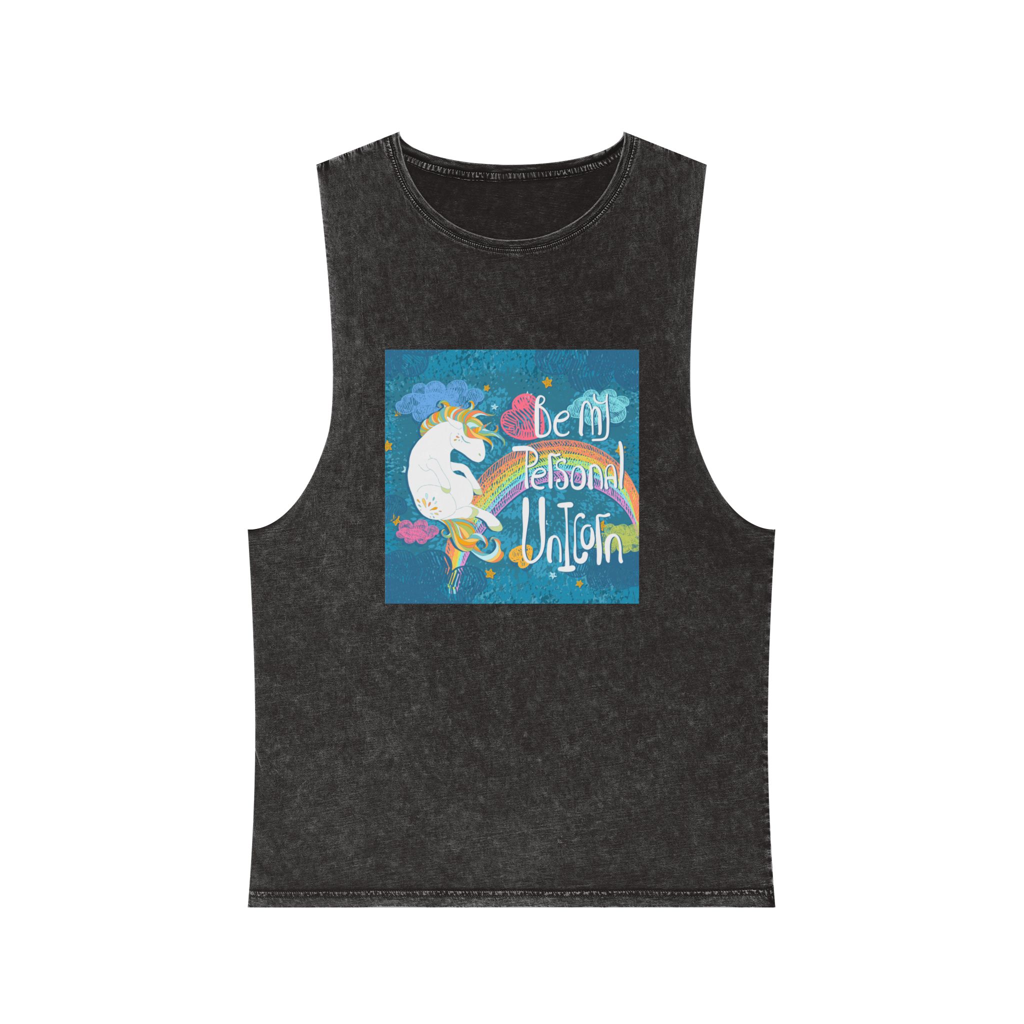 Be My Personal Unicorn Unisex Stonewash Tank Top