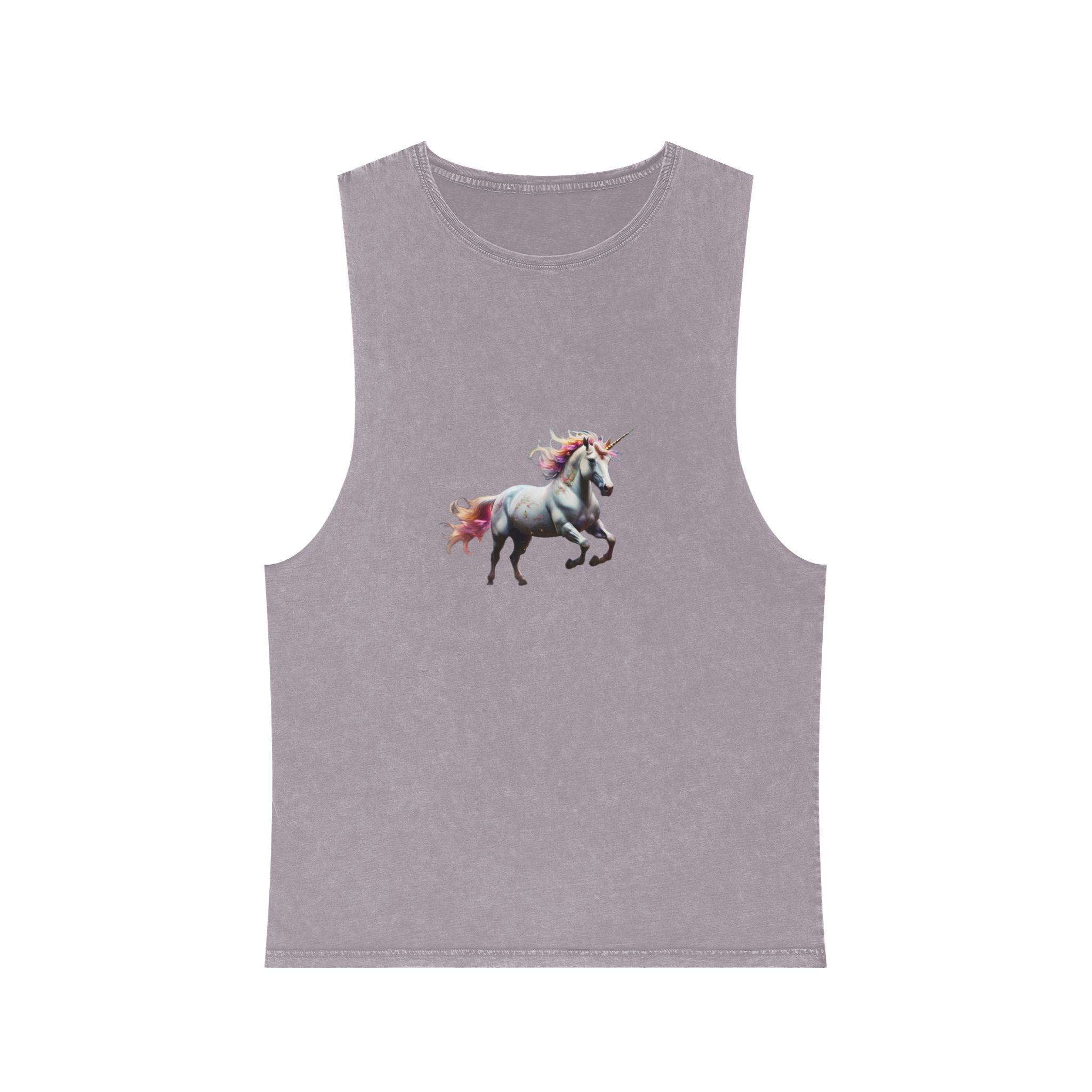 Beautiful Unicorn Running Magical Meadow Unicorn Background Images Whimsical Unicorn (50) Unisex Stonewash Tank Top - Image 17