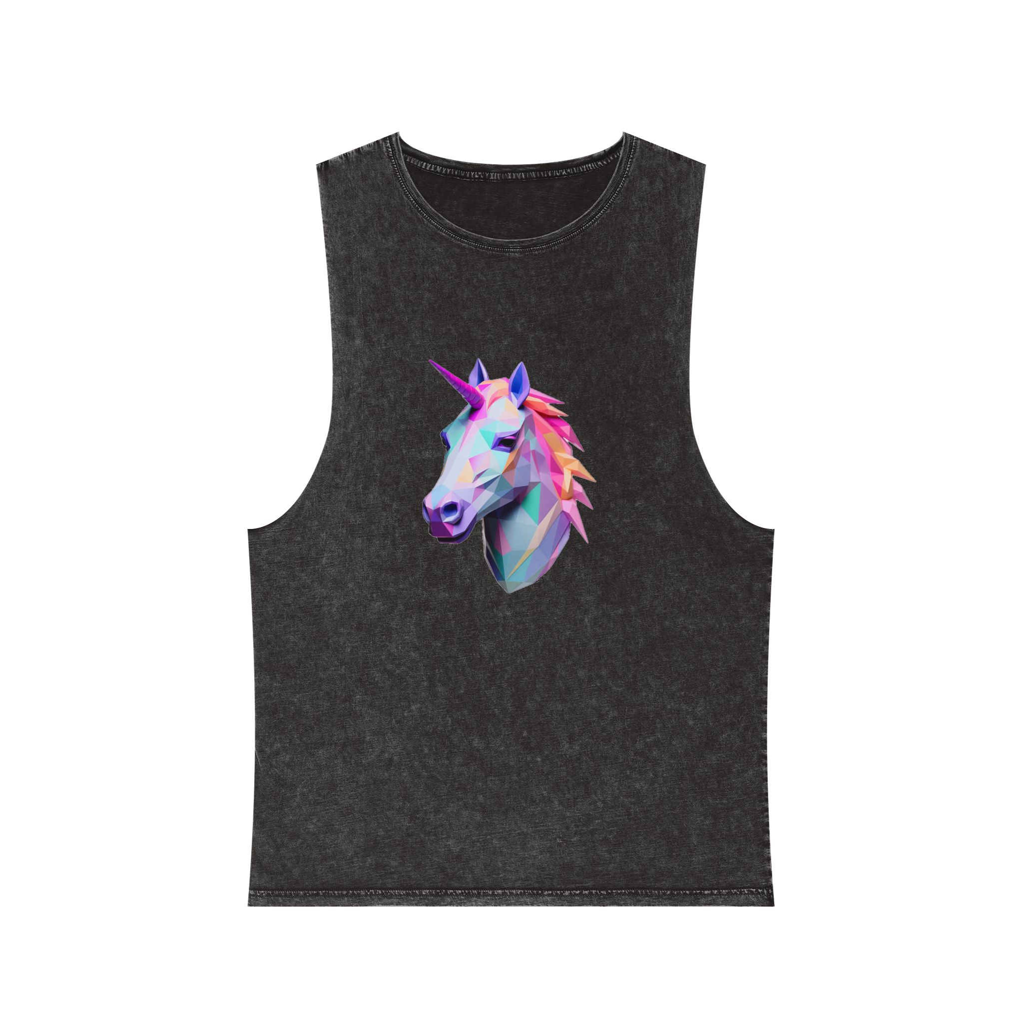 Fondo de “mythical Unicorn With Poly Style” Eliminado Unisex Stonewash Tank Top