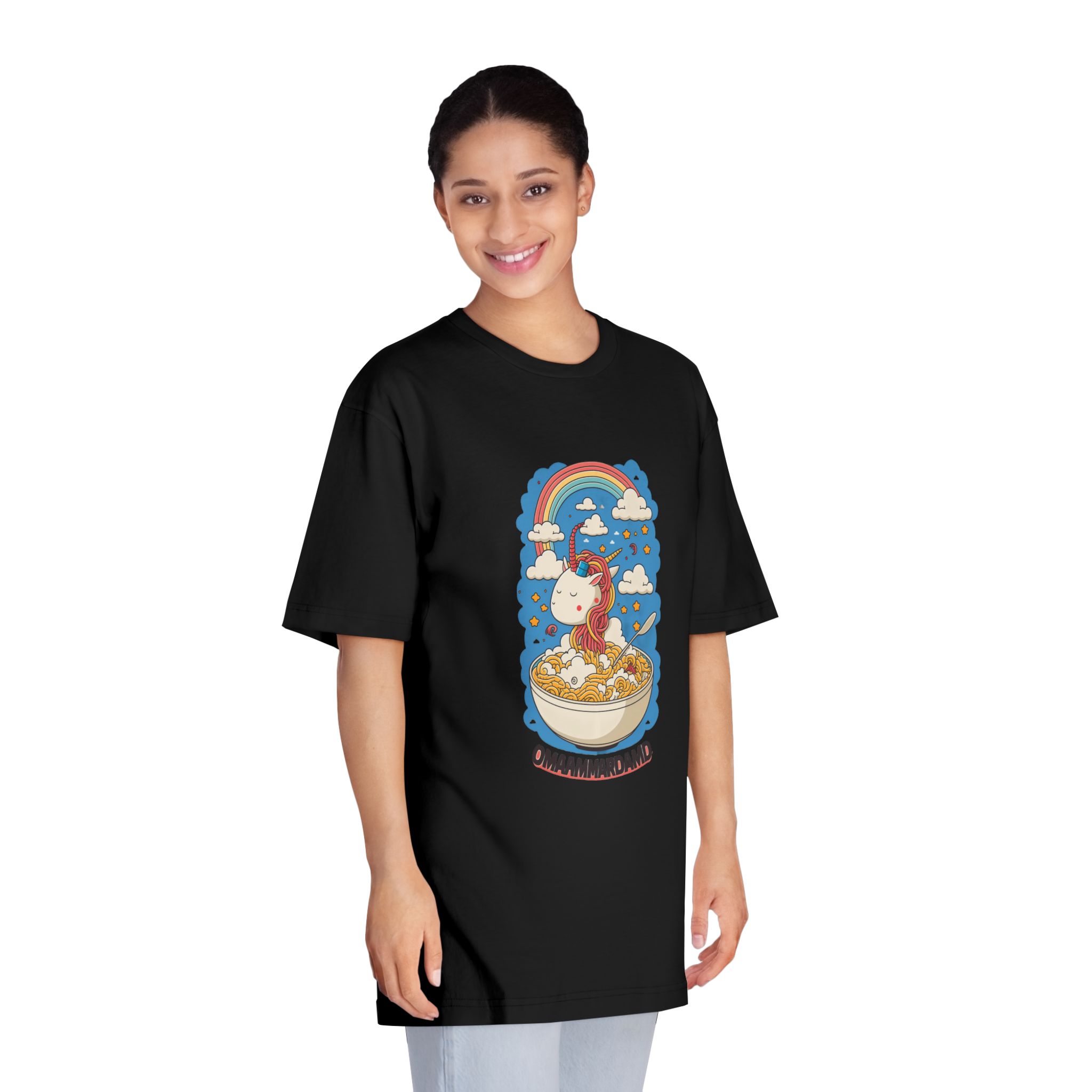 Cute Kawaii Unicorn Graphic Eating Ramen (1) Unisex Classic Crewneck T Shirt - Image 7