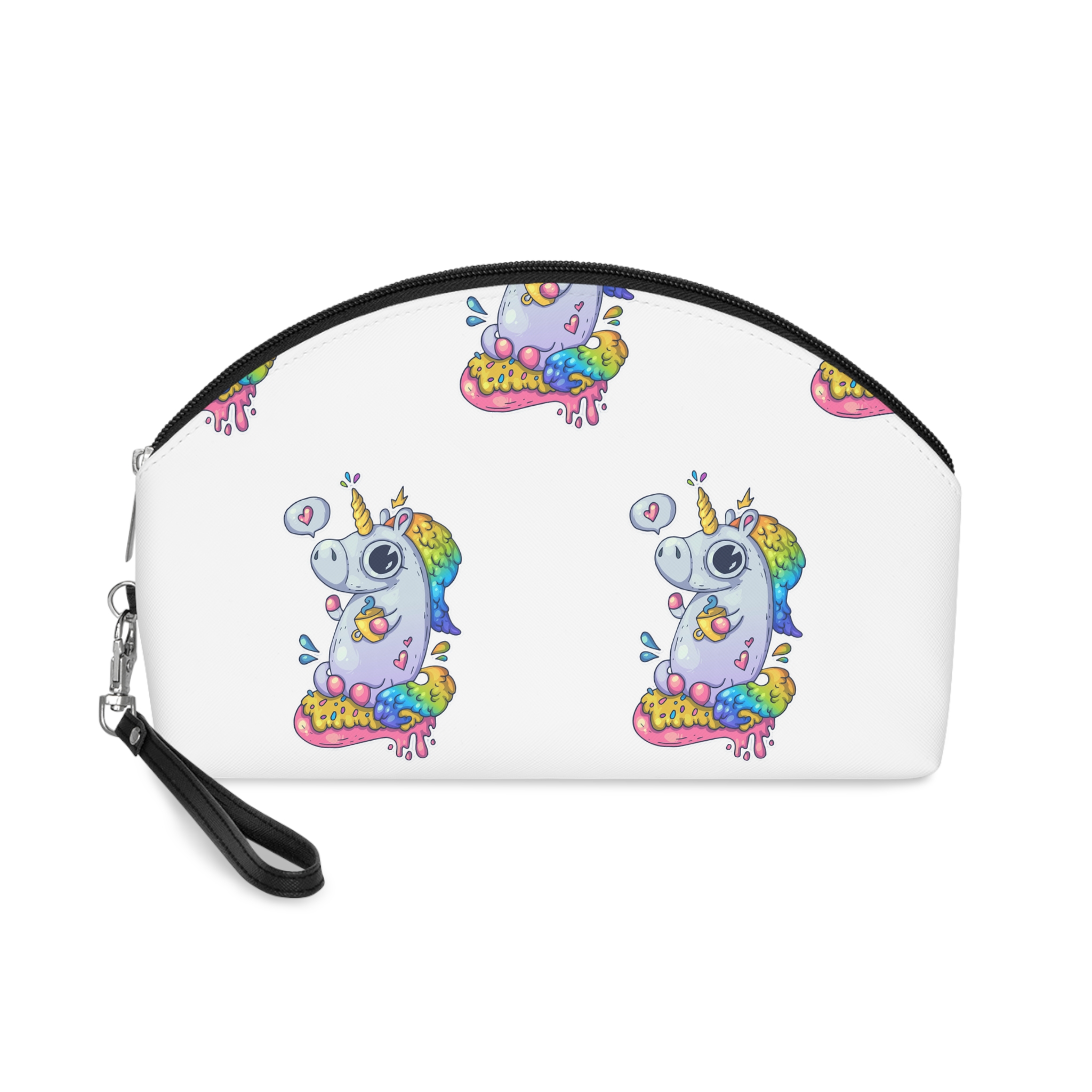 Rainbow Unicorn Cartoon Vector Character Trendy Style Vector Illustration Makeup Bag