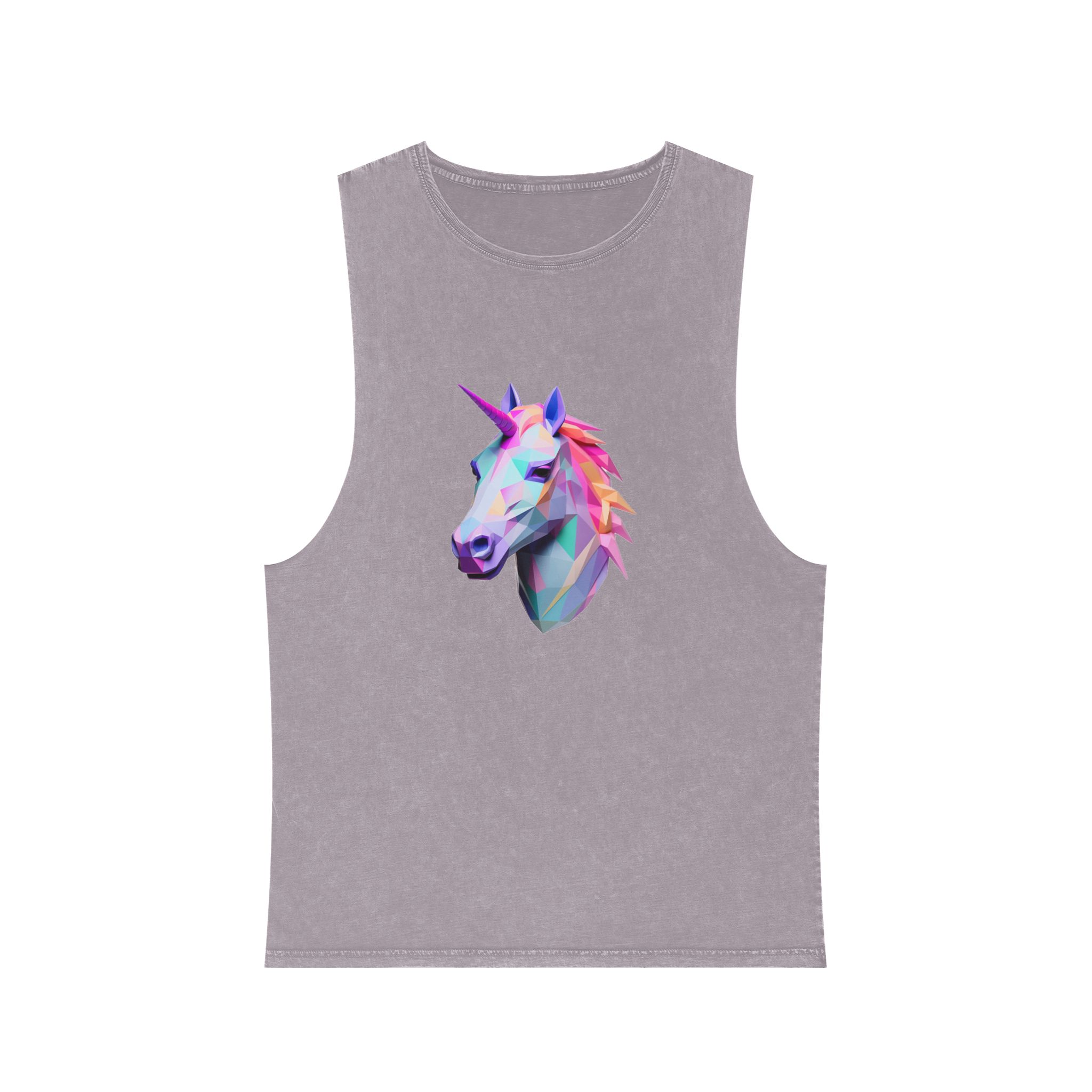 Fondo de “mythical Unicorn With Poly Style” Eliminado Unisex Stonewash Tank Top - Image 17
