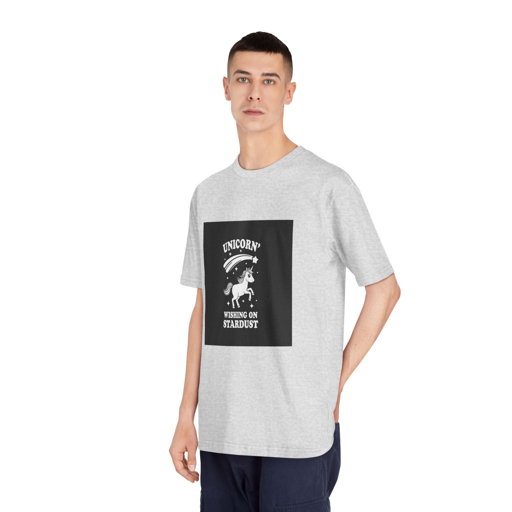 White Unicorn With Star It Is Black Background Unisex Classic Crewneck T Shirt - Image 16