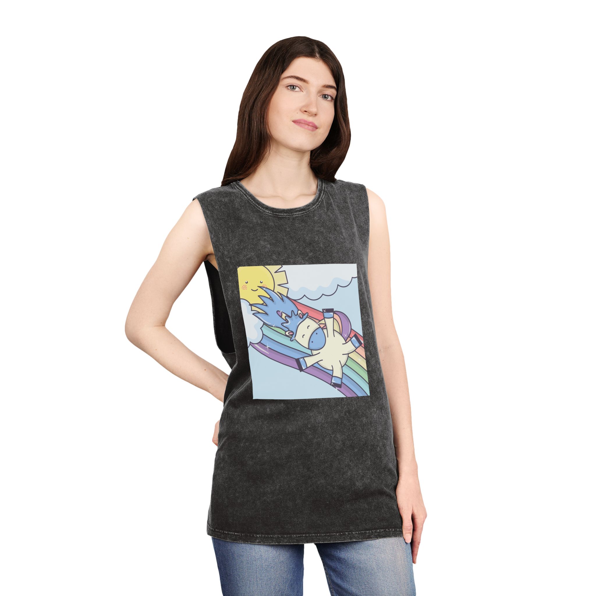 Unicorn V349 Unisex Stonewash Tank Top - Image 4