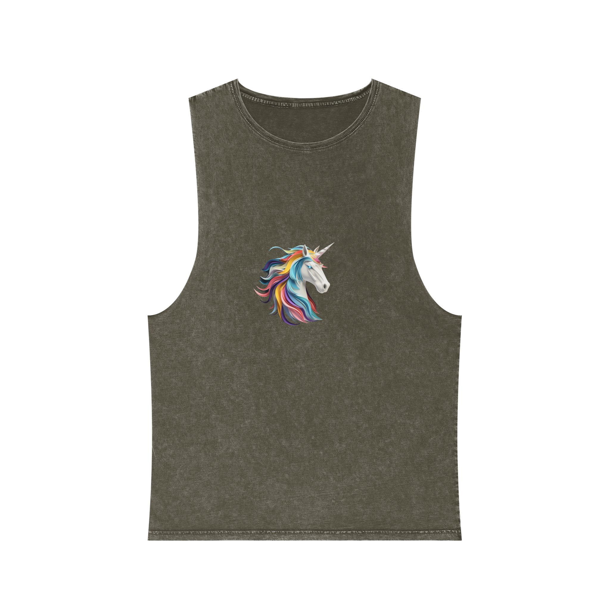 Mythical Unicorn Paper Style Fotor Bg Remover 202311048948 Unisex Stonewash Tank Top - Image 5
