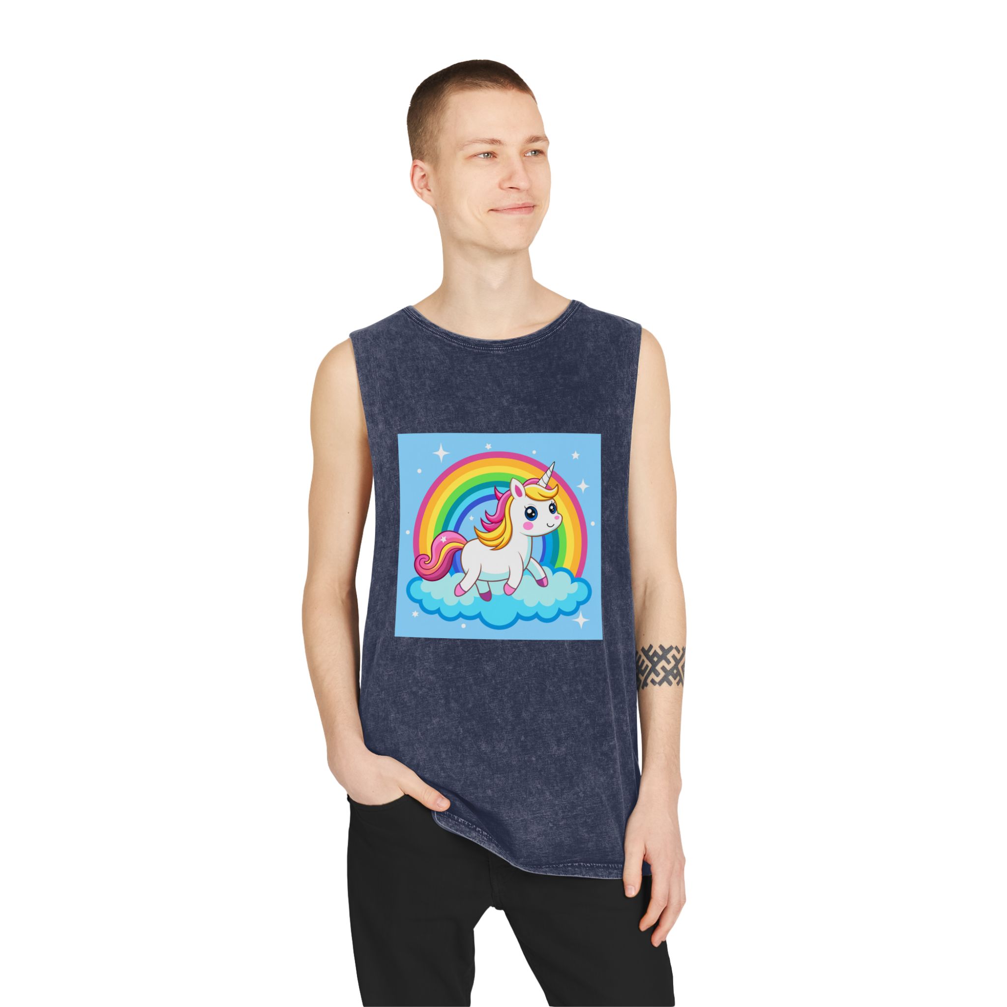 Unicorn Copia 3 Unisex Stonewash Tank Top - Image 15