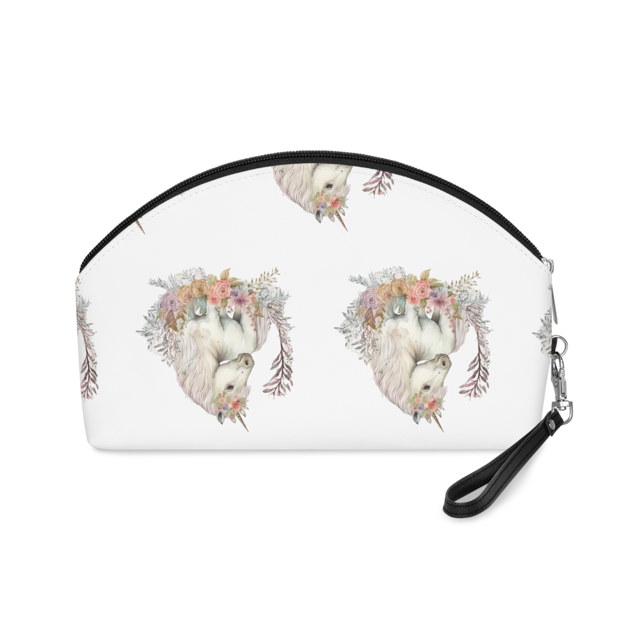 Watercolor Forest Cartoon Isolated Cute Baby Unicorn Animal Illustration Ai Generative Makeup Bag - Image 2