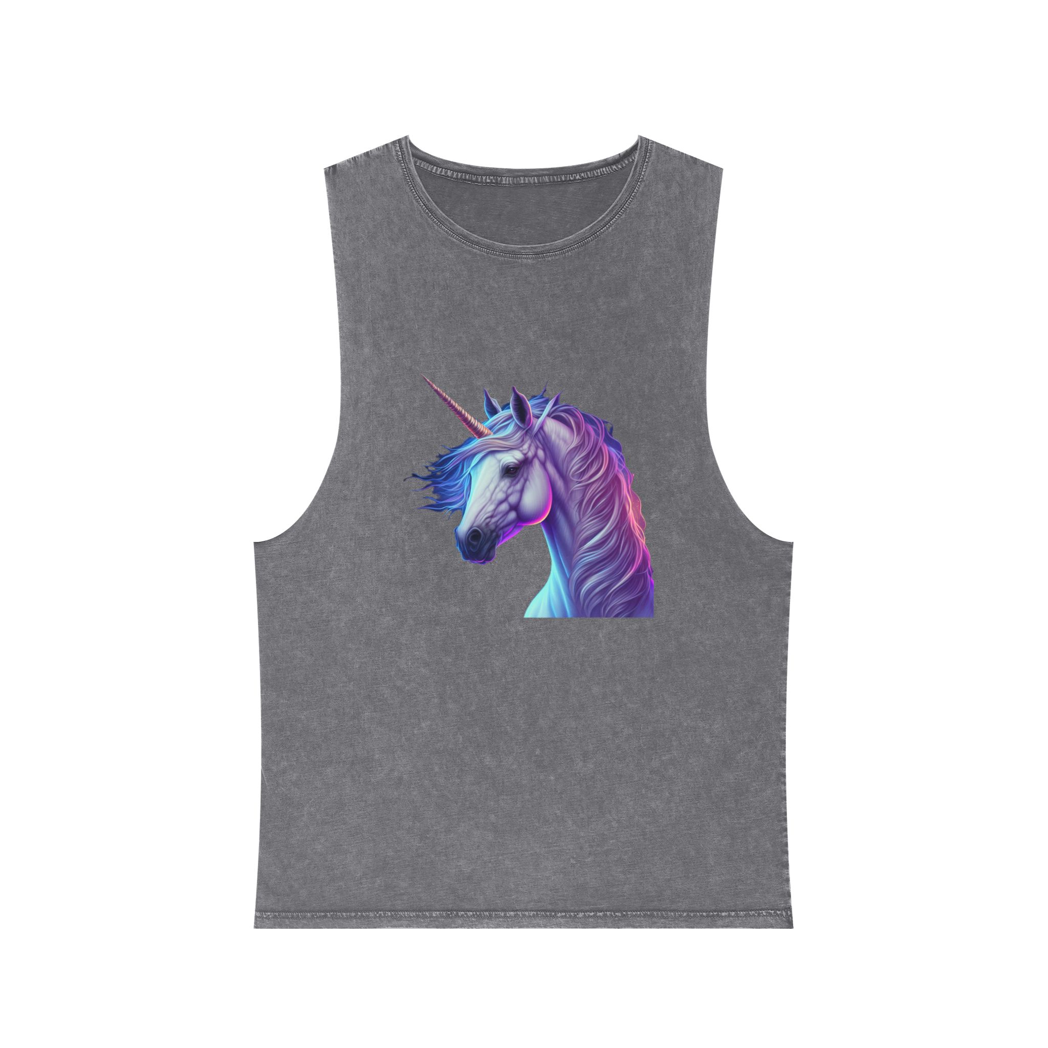 Adorable Colorful Unicorn Copy Unisex Stonewash Tank Top - Image 9