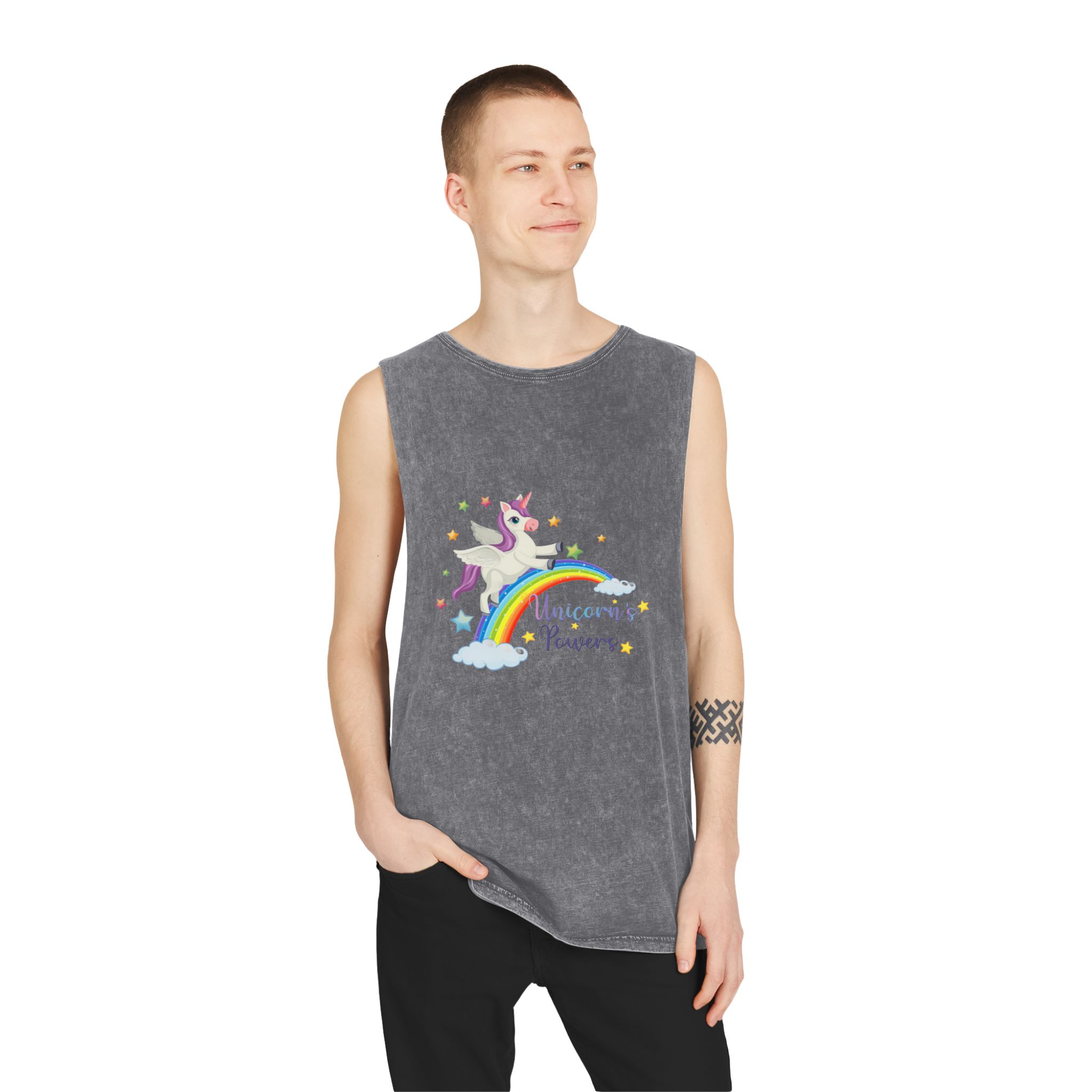 Unicorn V6 Unisex Stonewash Tank Top - Image 11
