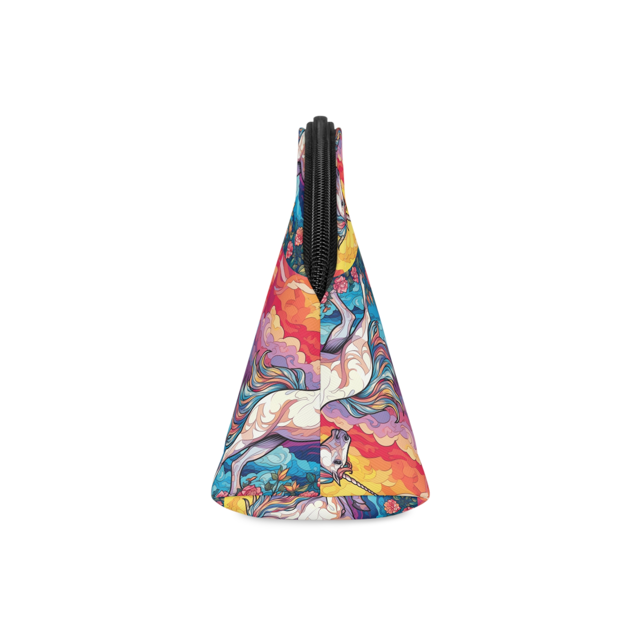 Unicorn Sky With Flowers Clouds Generative Ai Makeup Bag - Image 4