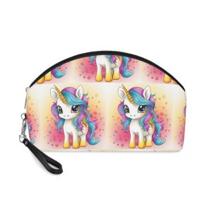 Close Up Cartoon Unicorn With Colorful Mane Generative Ai Makeup Bag