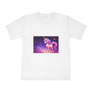Cute Colorful Magical Adorable Kawaii Unicorn Sparles Violet Background Unisex Classic Crewneck T Shirt