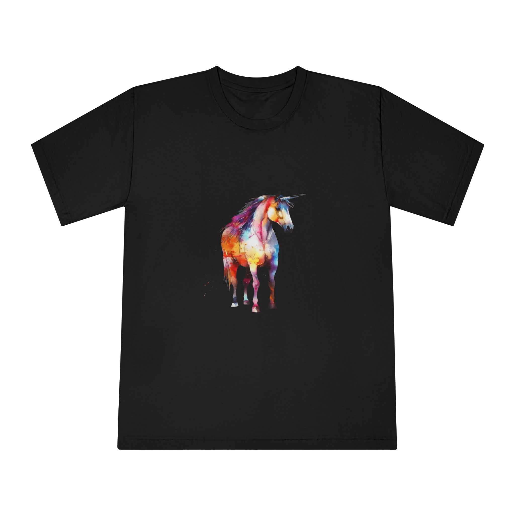 Unicorn With Rainbow Mane Tail Unisex Classic Crewneck T Shirt - Image 5